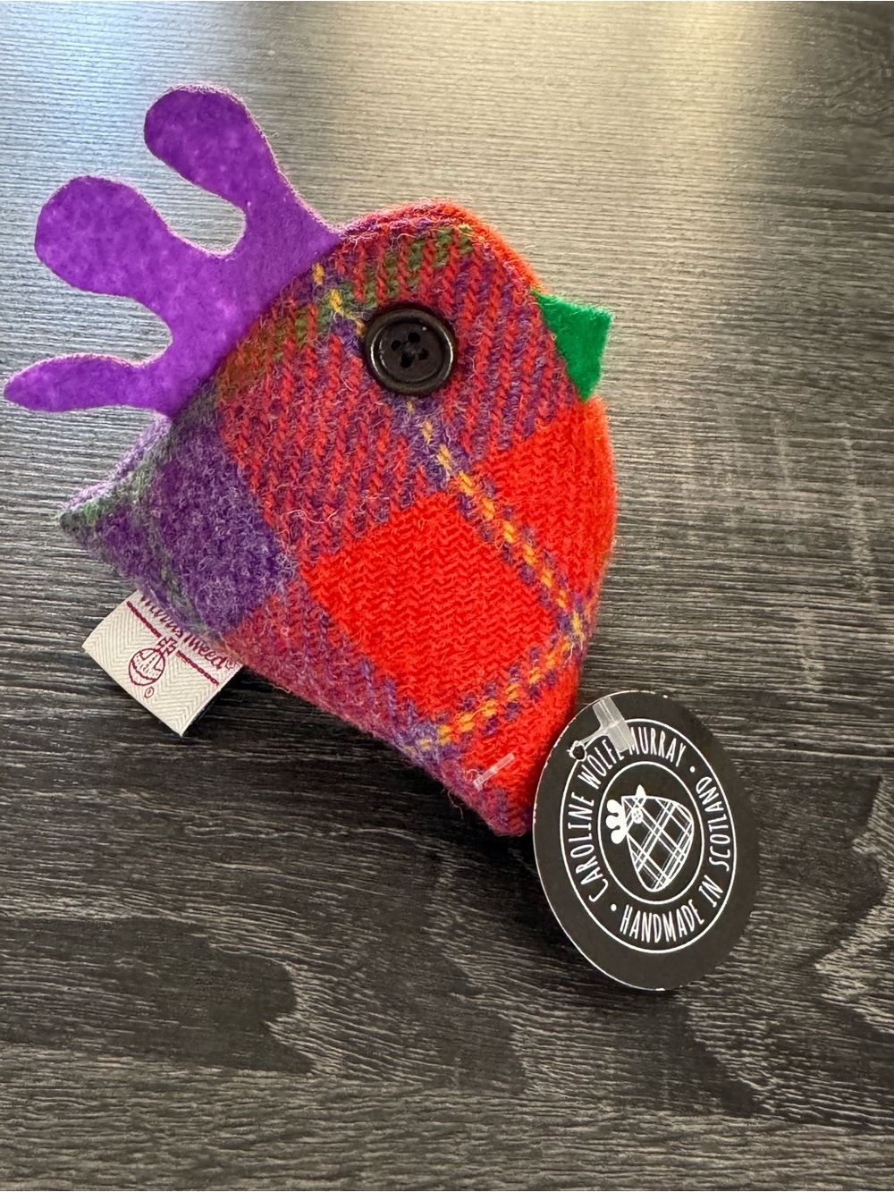 Harris Tweed Caroline Wolfe Murray Doorstop Chicken Rooster Made in Scotland